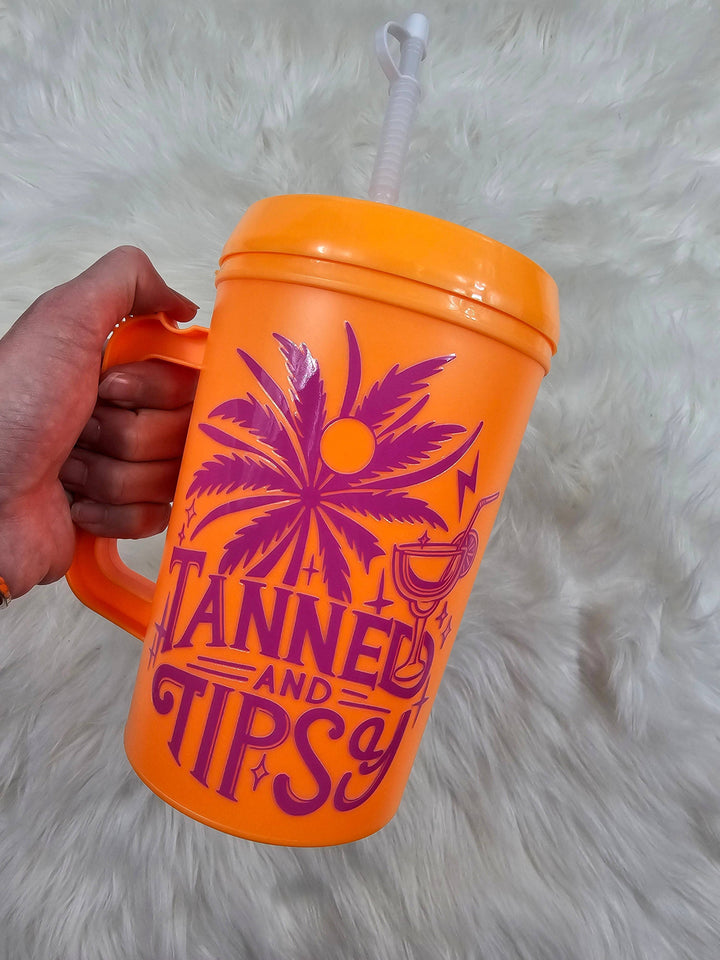'Tanned and Tipsy' Mega Trucker Mug 34oz