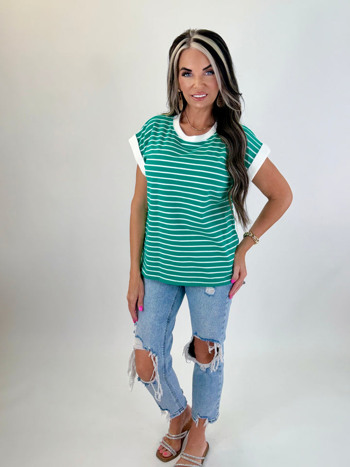 Lucky Stripe Tee - green