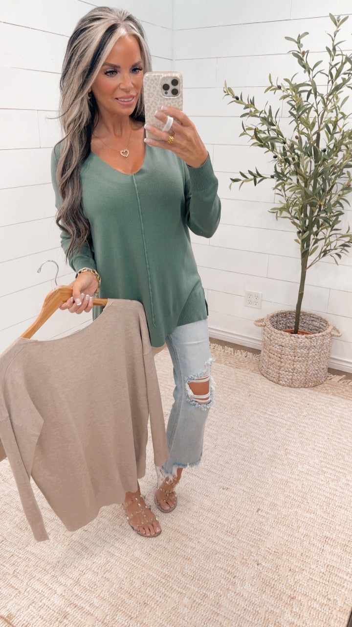 Worth The Wait V-Neck Sweater
