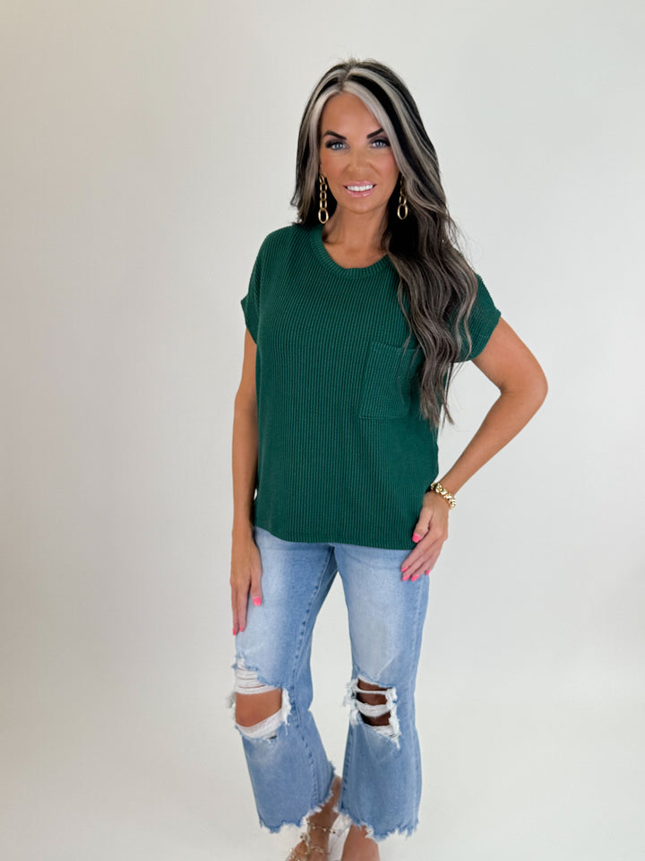 Sunkissed Ribbed Pocket Top
