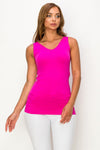 Reversible V Or U Neckline Seamless Tank Rose Violet  Belt Long body