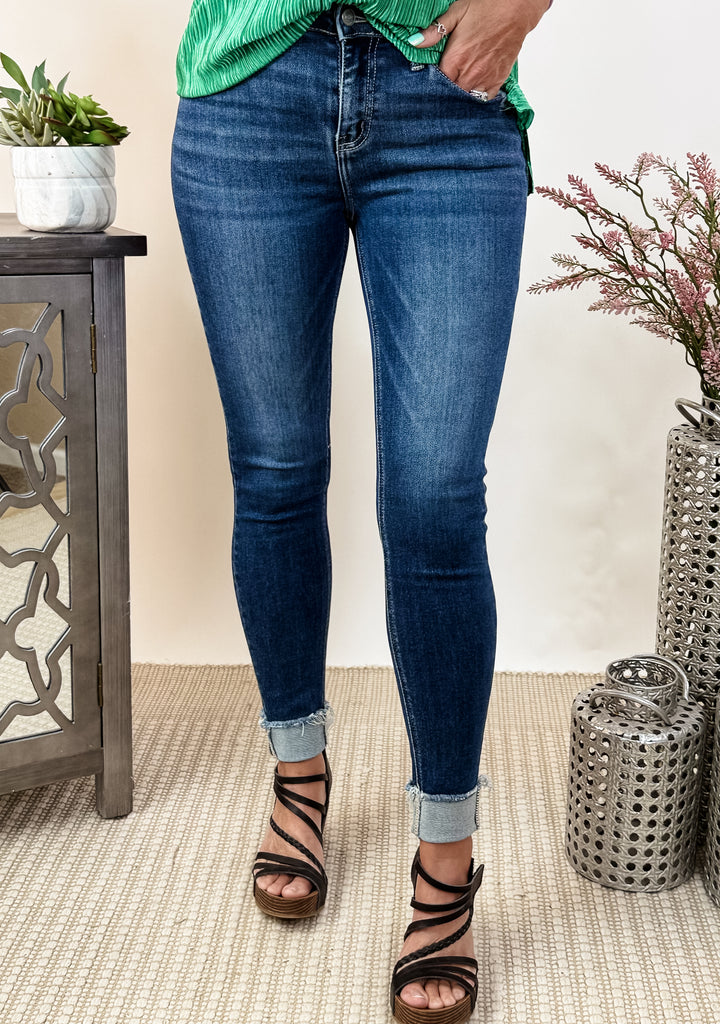 LOVERVEt MID RISE CUFFED SKINNY JEANS