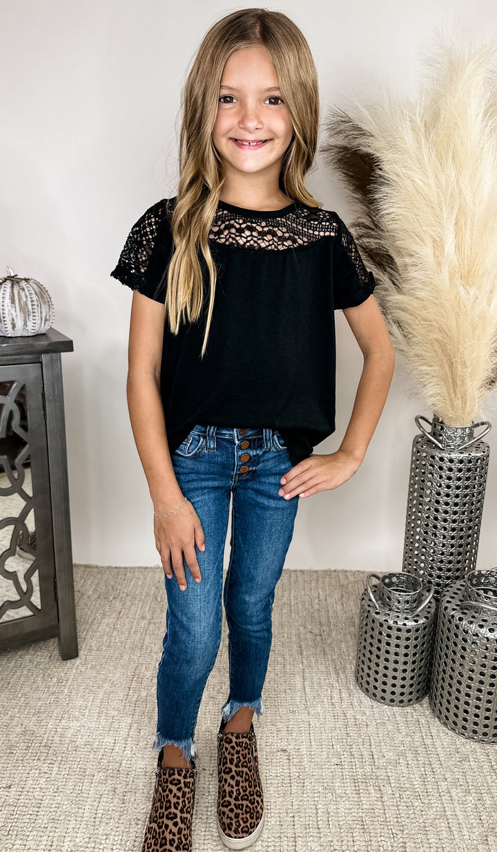 simple and elegant youth black top