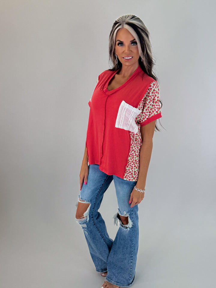 Cherry Blossom Patchwork Top
