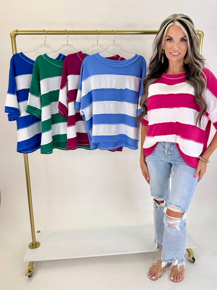 Bright Side Striped Oversized Top