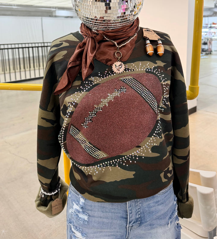 * PRE ORDER * Friday Night Lights Camo Rhinestone Sweatshirt  EST Ship date Aug 4th