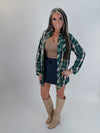 Lola Flannel Tunic Top- Green
