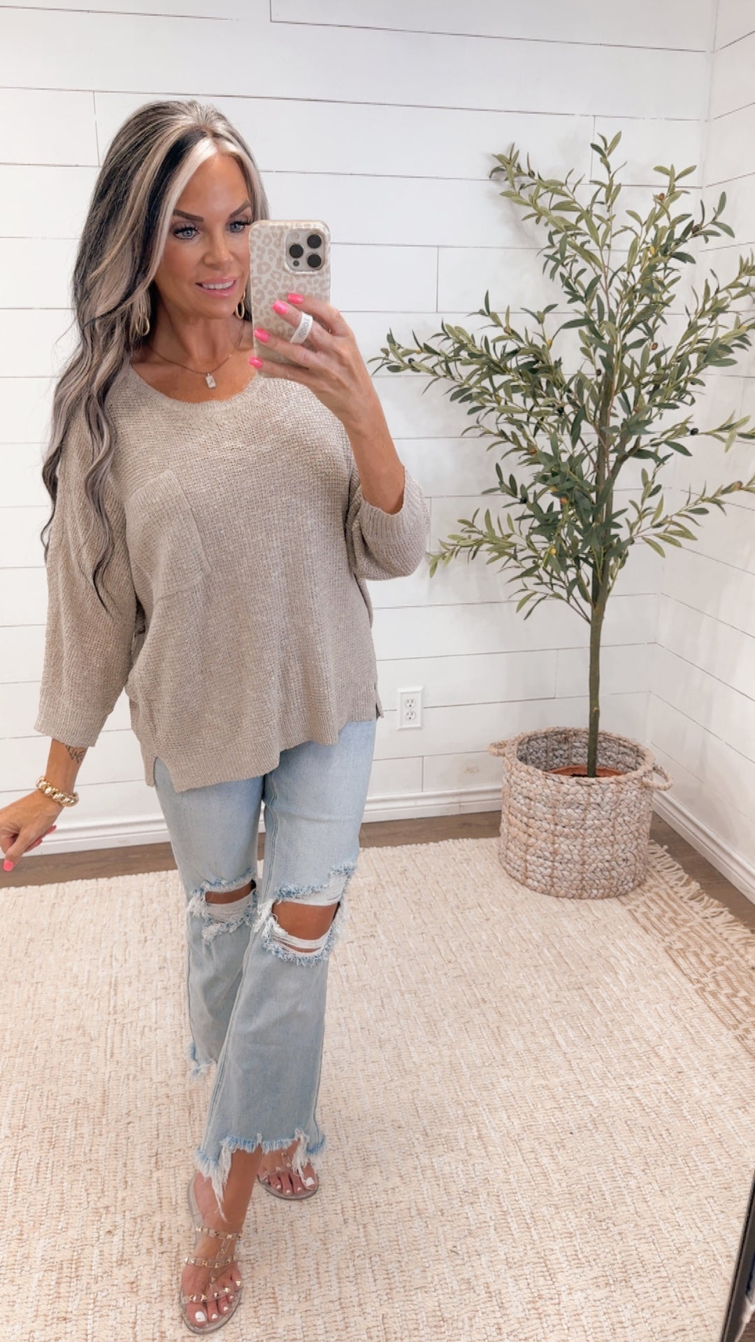 Slow Mornings Oversized Pocket Sweater- OVERSIZED