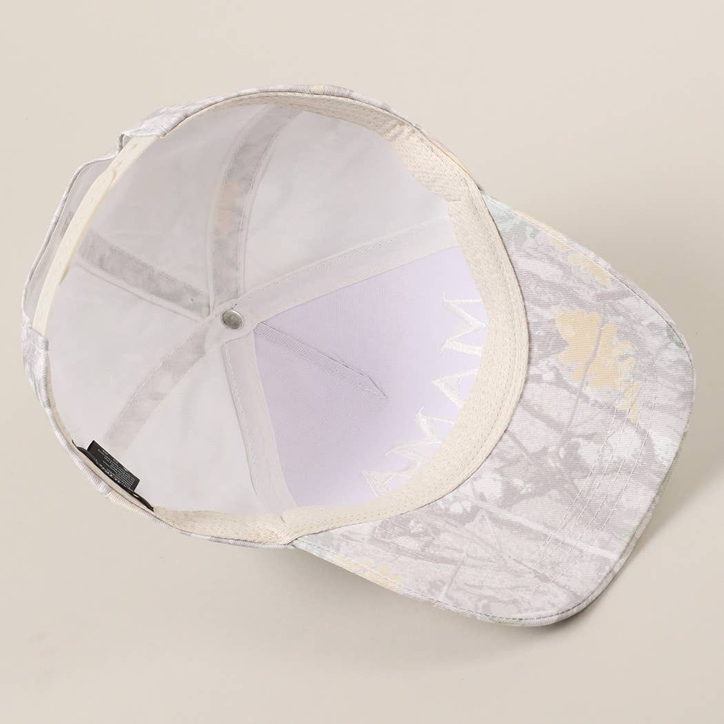MAMA Letter Embroidery Real Tree Camo Baseball Cap: BEIGE CAMO / ONE SIZE