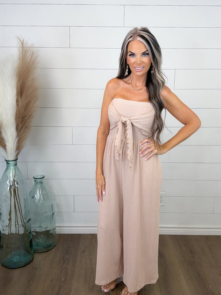 SOFT SPOKEN TEXTURED JUMPSUIT