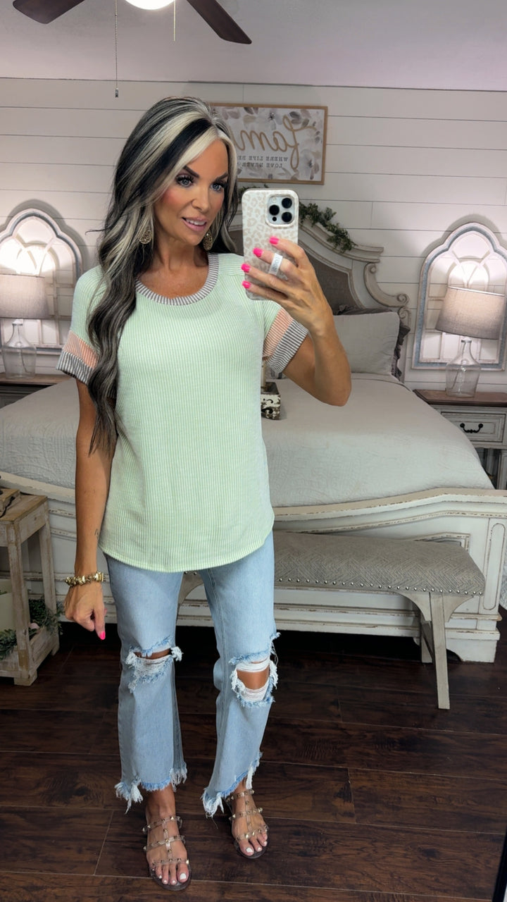 Sweet Serenity Ribbed Top