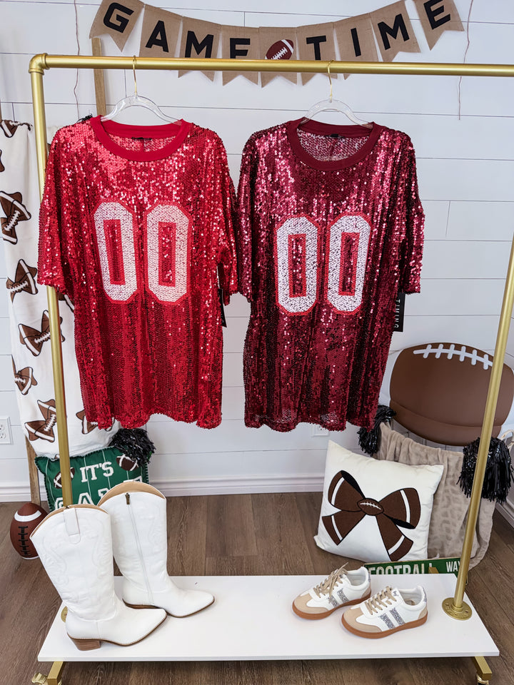All Star Sequin Game Day Top-OVERSIZED *READ sizing info *