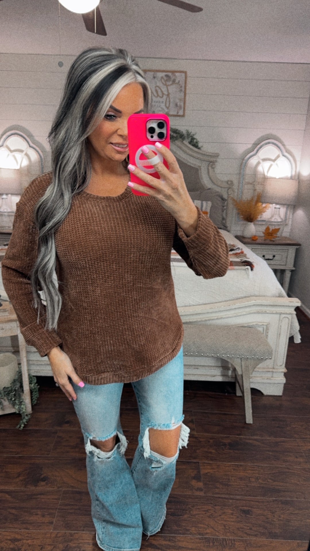 Warm Wishes Chenille Sweater – Cocoa