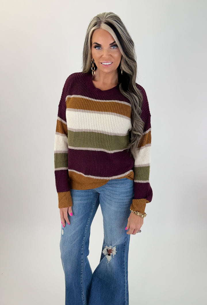 Autumn Stripe Knit Sweater
