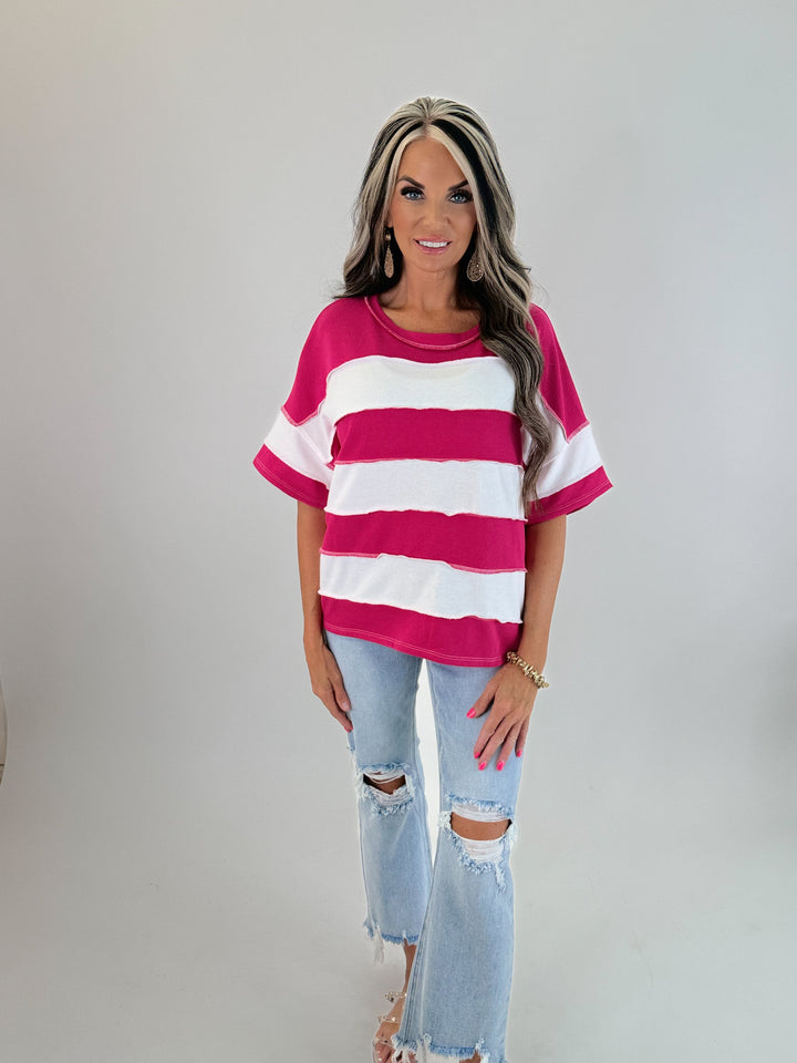 Bright Side Striped Oversized Top