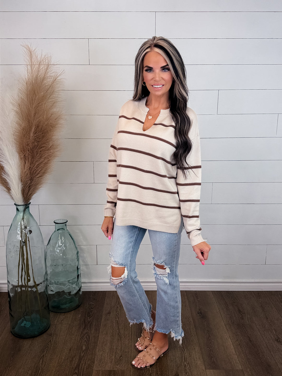 Meet Me in the Middle Striped Sweater