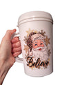 Cheetah Believe Santa HIP SIPS Mega Mug 34oz: White