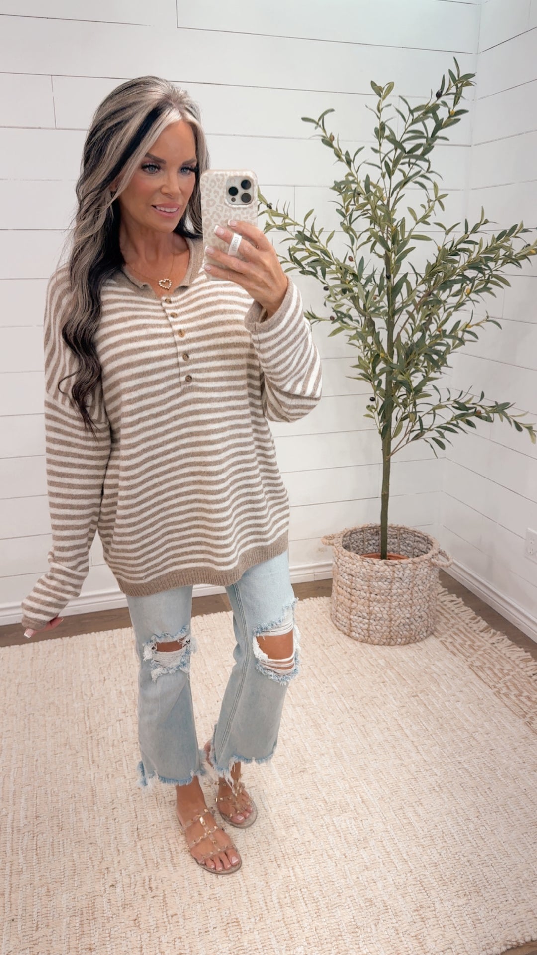Cozy Intentions Striped Sweater-OVERSIZED