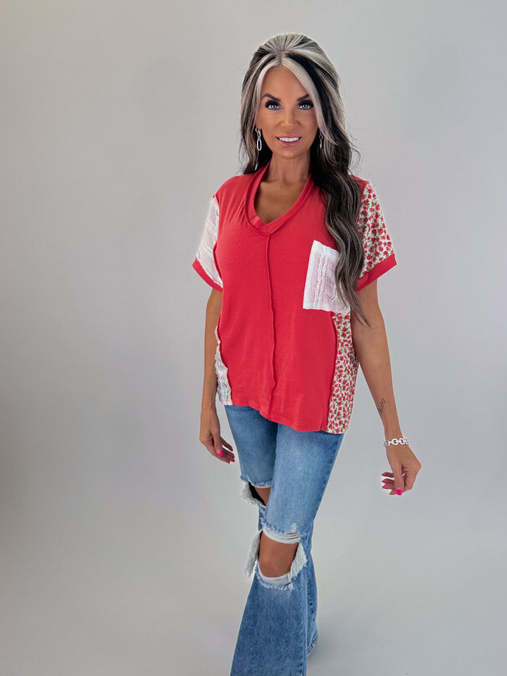 Cherry Blossom Patchwork Top
