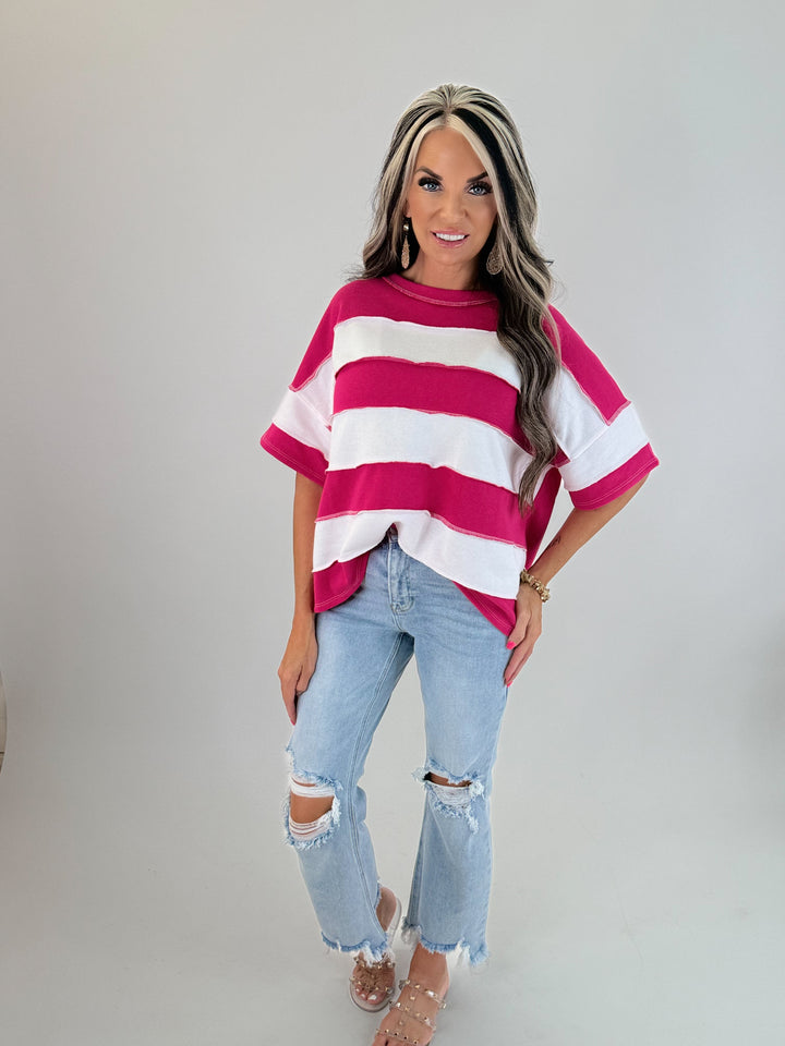 Bright Side Striped Oversized Top