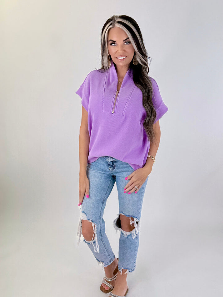 Lavender Lane Zip Top