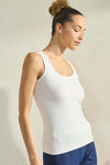Women's U Neckline Seamless Tank White RESTOCK