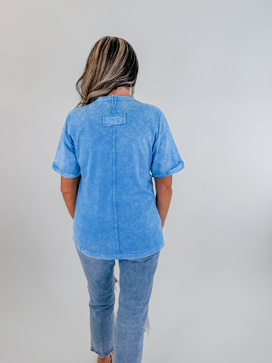 Halo Wash Pocket Tee – Blue/Green