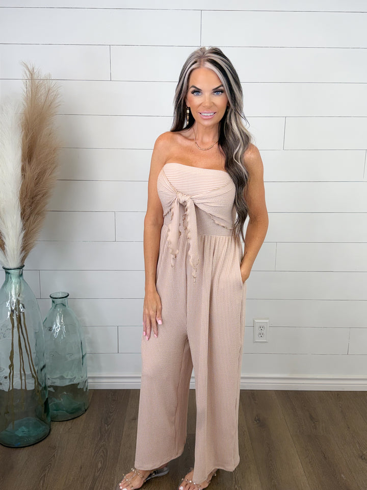 SOFT SPOKEN TEXTURED JUMPSUIT