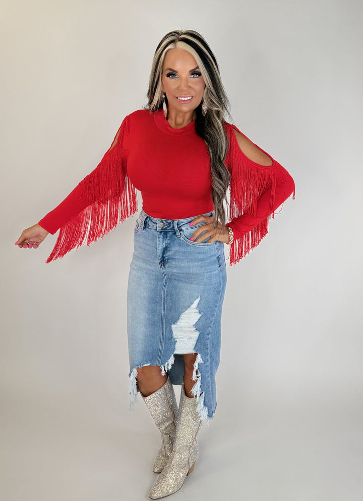 Firestarter Fringe Top bodysuit
