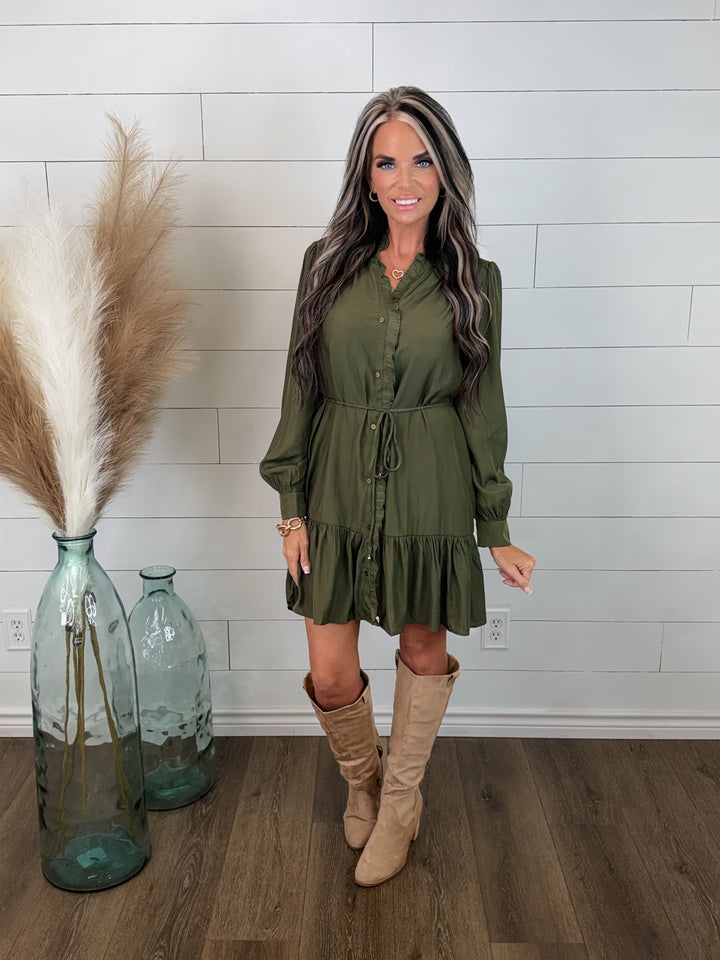 *PRE ORDER Meet Me in the Country Olive Dress est ship date 9/22