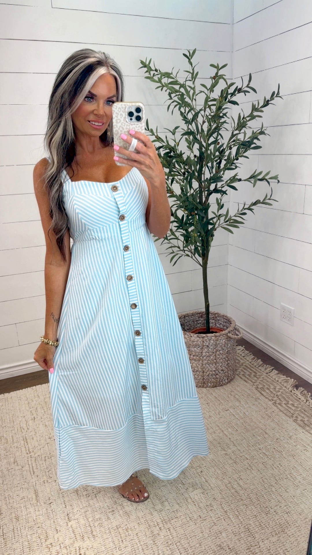Seaside Stripe Midi Dress