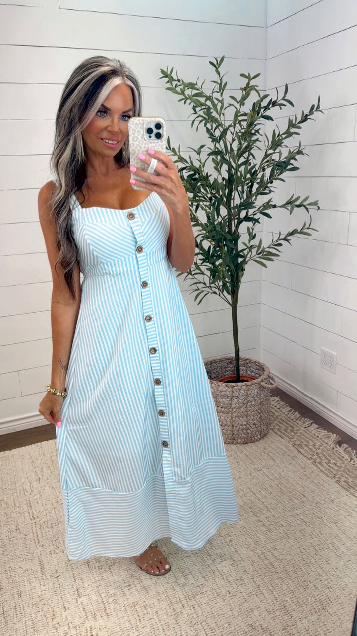 Seaside Stripe Midi Dress