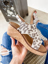 Corkys Carley Wedge In Tan Sparkle Leopard