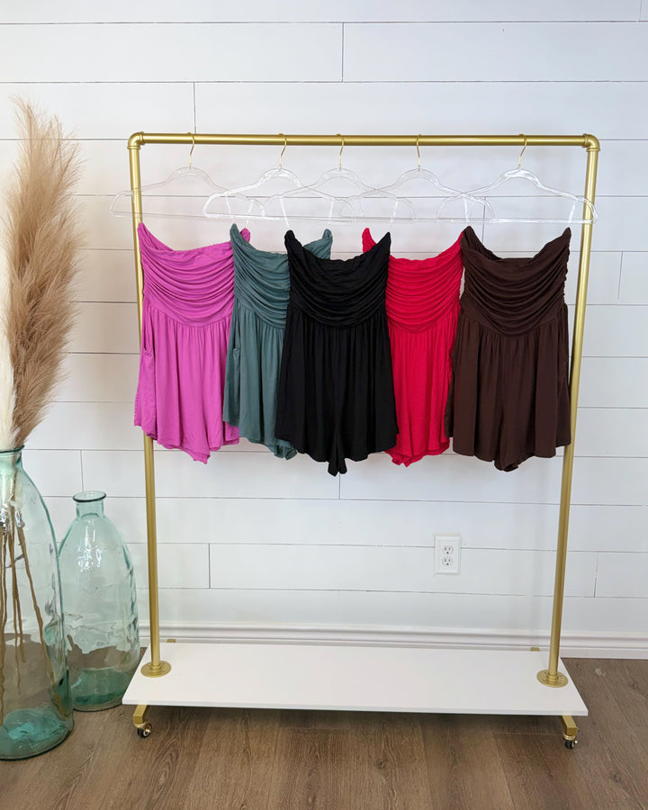 Golden Hour Strapless Romper