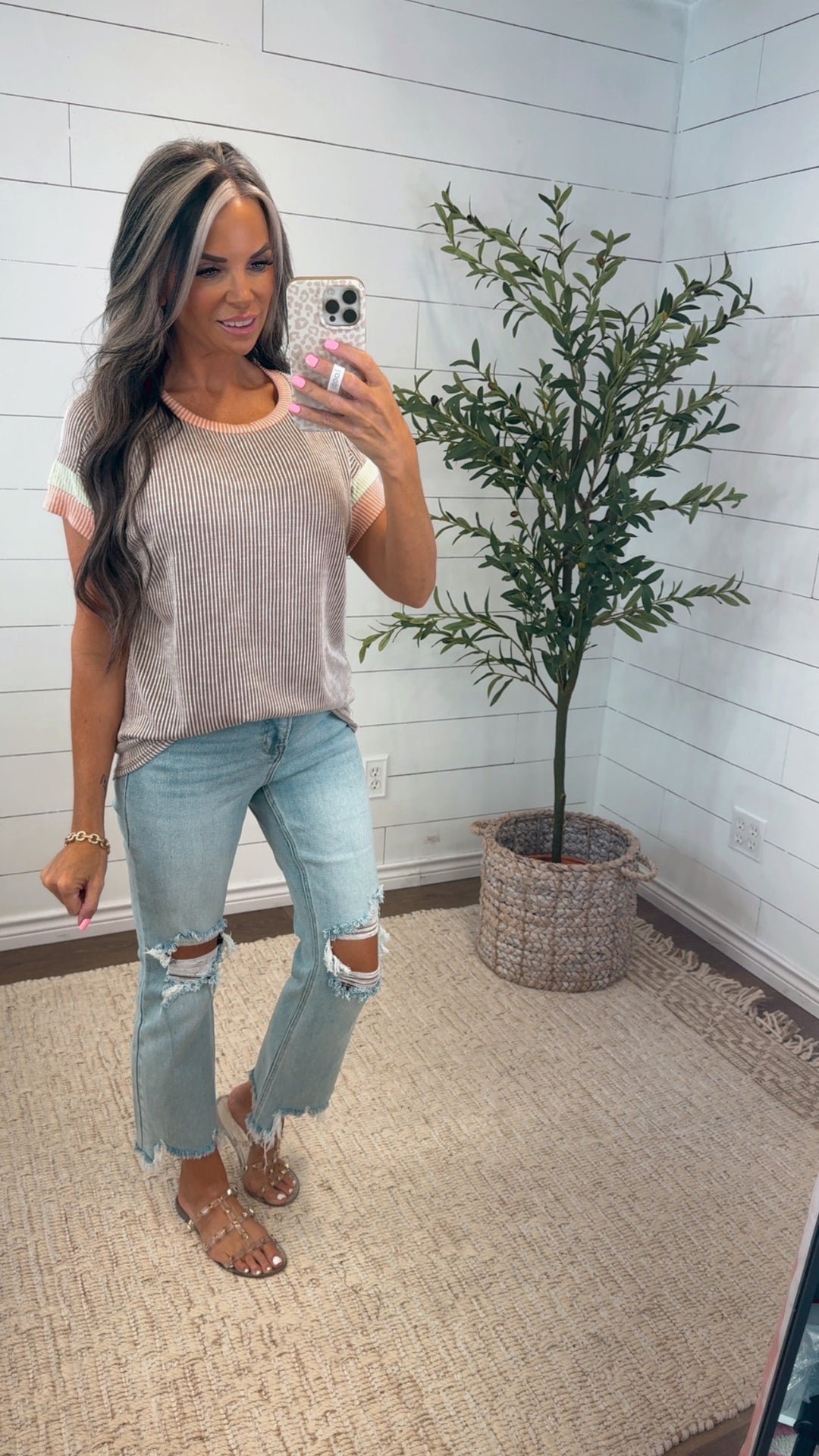 Mocha Mint Ribbed Top