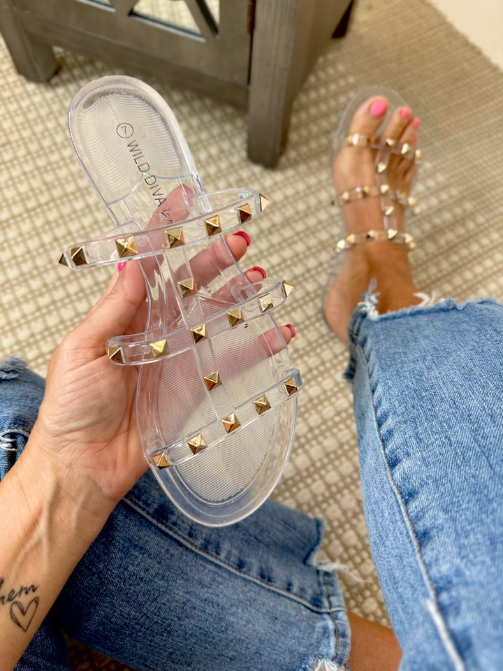 * PRE ORDER * Stud Jelly Sandals- 2 colors available  ETA SHIP DATE 8/10