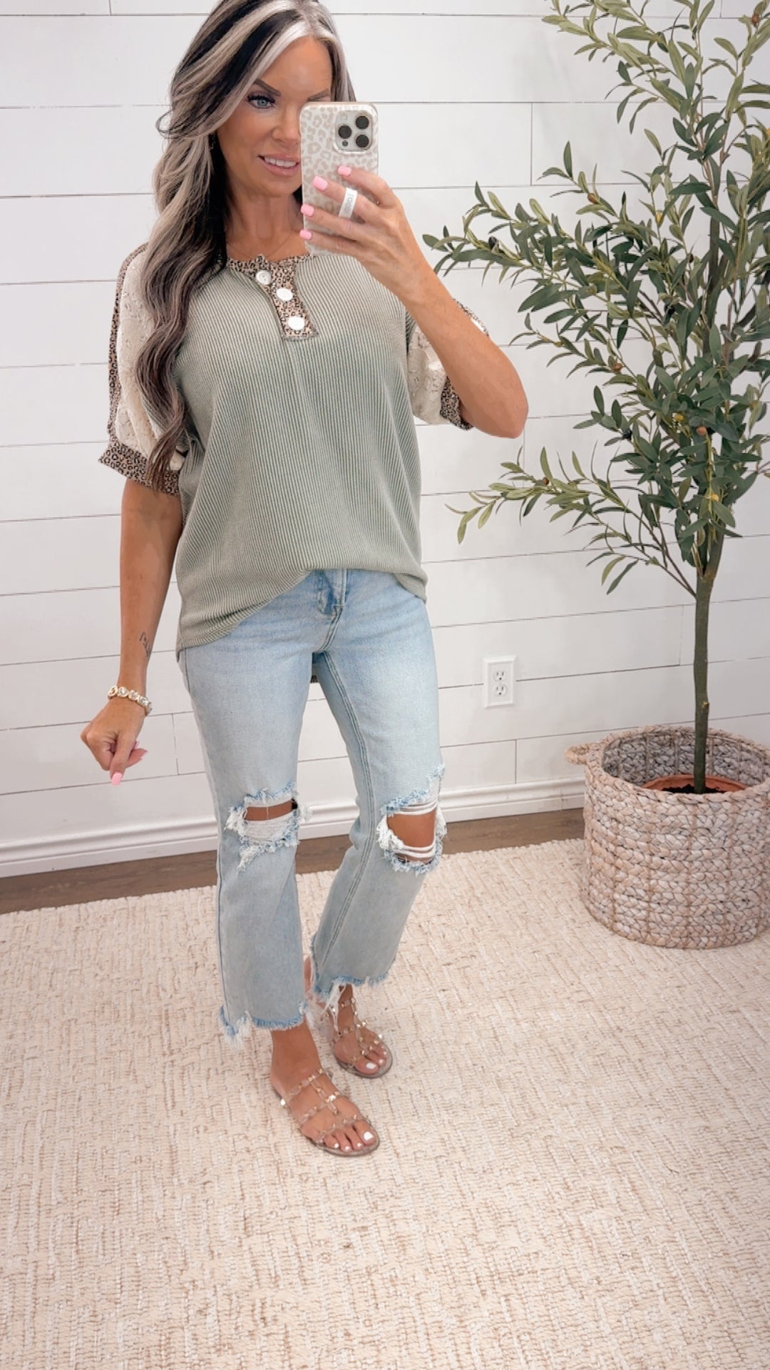 *PRE ORDER * Wild Side Charm Waffle Top est ship date 7-22