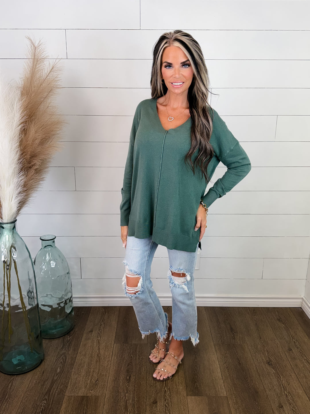 Worth The Wait V-Neck Sweater