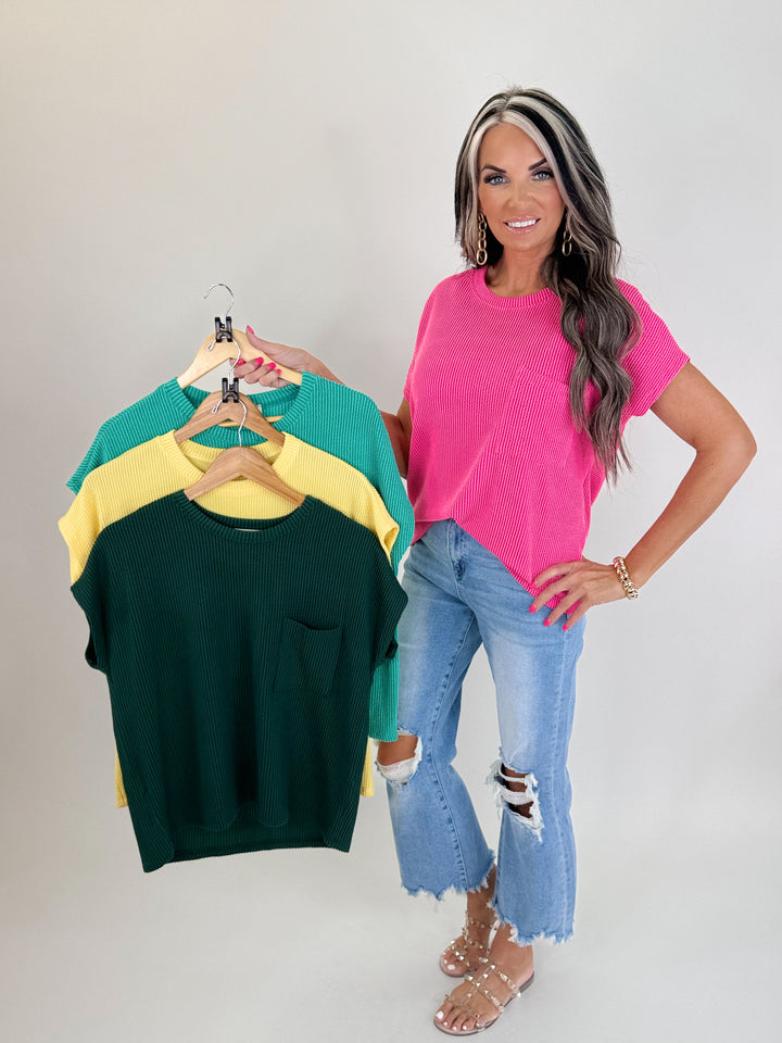 Sunkissed Ribbed Pocket Top
