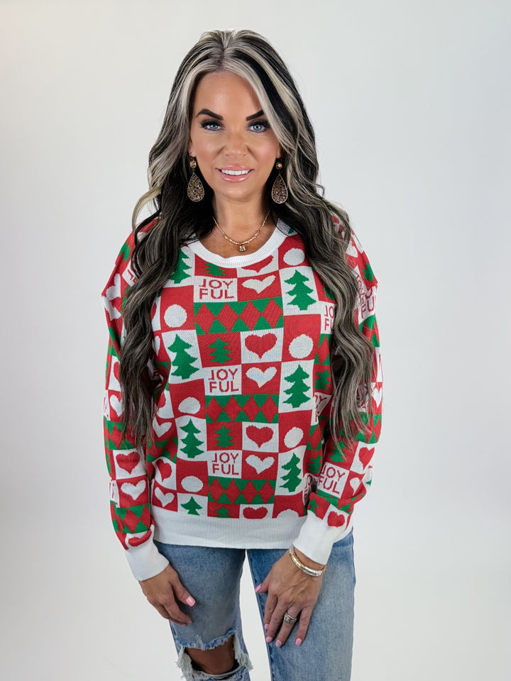 Holiday Christmas Sweater: Red Green