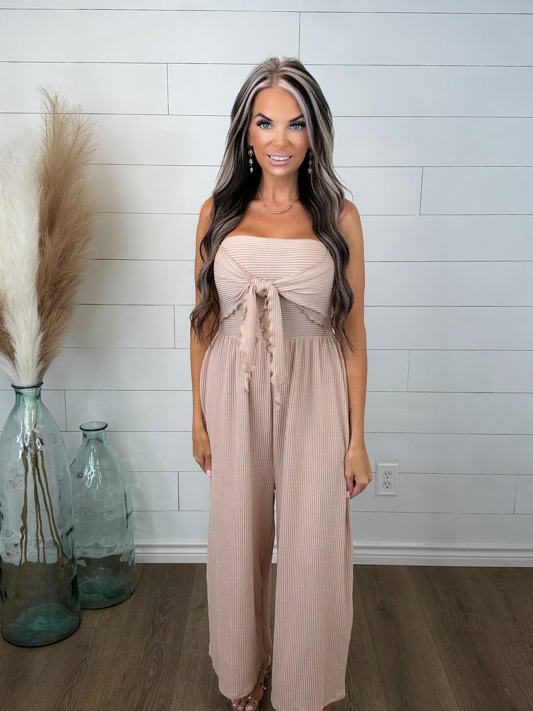 SOFT SPOKEN TEXTURED JUMPSUIT