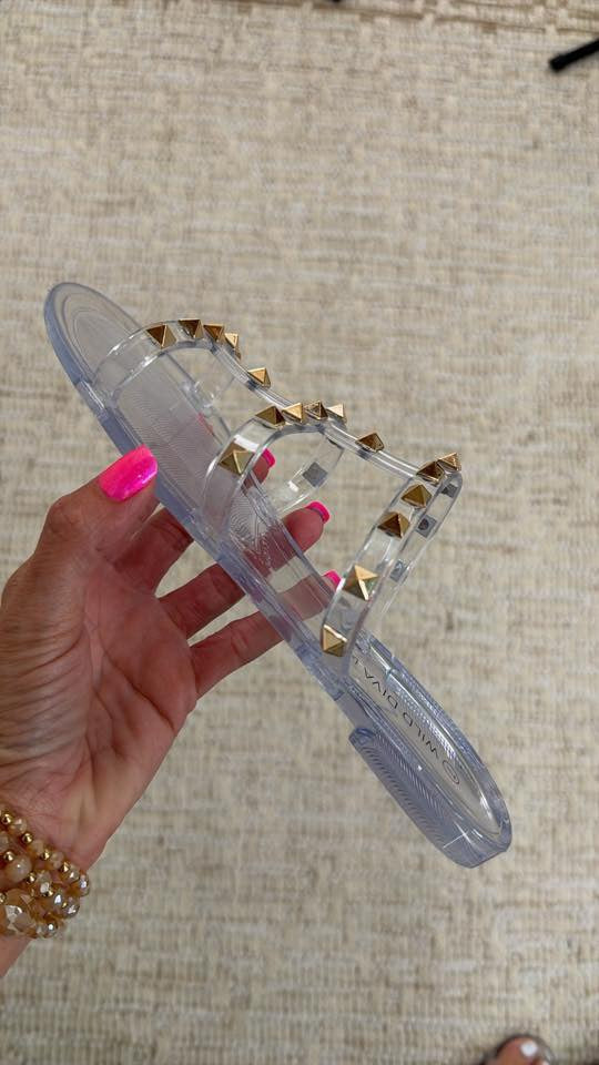 * PRE ORDER * Stud Jelly Sandals- 2 colors available  ETA SHIP DATE 8/10