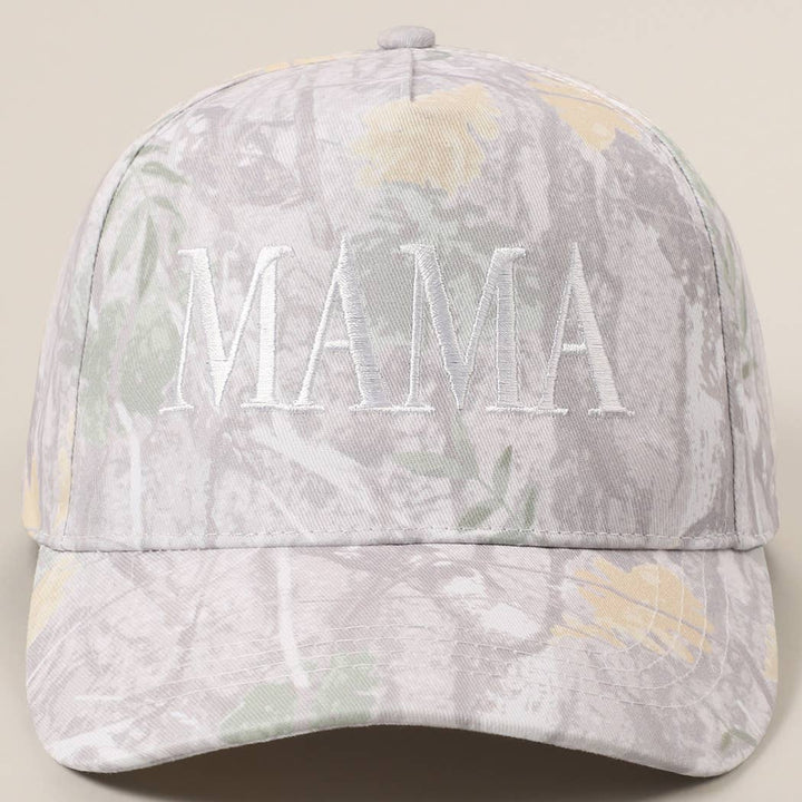MAMA Letter Embroidery Real Tree Camo Baseball Cap: BEIGE CAMO / ONE SIZE