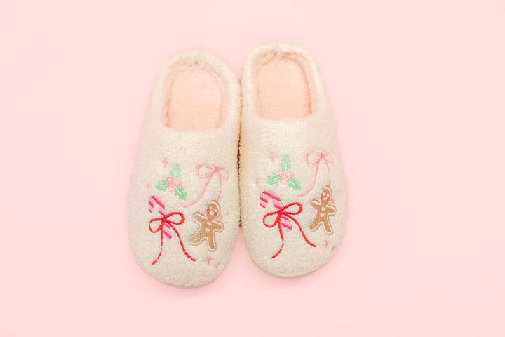 Gingerbread Bows - Christmas Sweets Slippers - Adult 4 sizes: Large