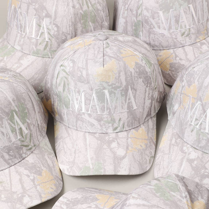 MAMA Letter Embroidery Real Tree Camo Baseball Cap: BEIGE CAMO / ONE SIZE